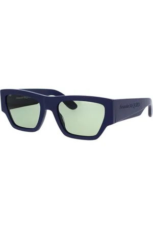 Alexander McQueen Tilbehør, unisex, Blå, 55 MM, Tyl, Vintage Style Solbriller Am0393S