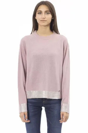BALDININI Strik, Dame, Lyserød, M, Uld, Blød Monogram Sweater