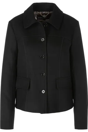 Marc Cain Jakke, Dame, Sort, 2XL, Uld, Tilpasset uldfiltjakke med vintage-appel