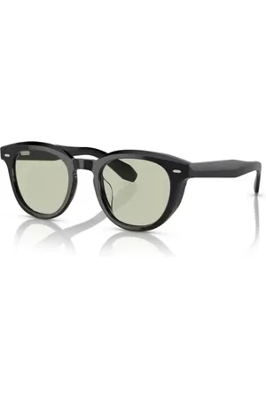 Oliver Peoples Tilbehør, unisex, Sort, 48 MM, Uld, Stilfulde solbriller med grønne linser