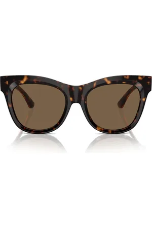Burberry Tilbehør, Dame, Brun, 54 MM, Firkantet Havana Solbriller Mørkebrune Linser