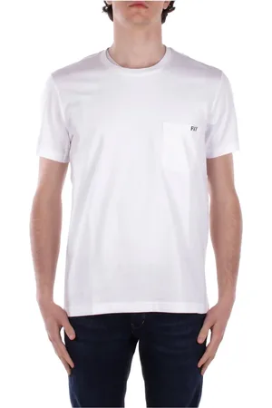 FAY Top, Herre, Hvid, L, Bomuld, Hvid Logo T-shirt med Sidelomme