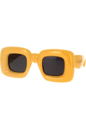 Loewe Tilbehør, unisex, Gul, 41 MM, Uld, Firkantede solbriller gule acetatgrå linser