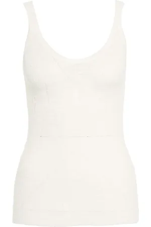 Pinko Top, Dame, Hvid, S, Hvid Scoop Neck Tank Top