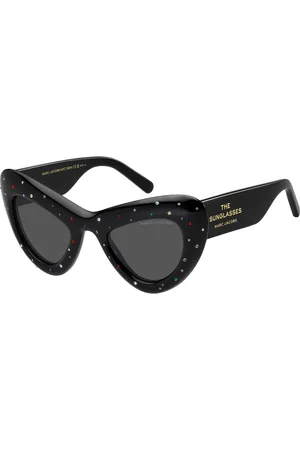 Marc Jacobs Tilbehør, Dame, Sort, 48 MM, Uld, Stilfulde solbriller med sorte rammer