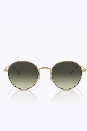 Oliver Peoples Tilbehør, unisex, Gul, 50 MM, Uld, Altair Solbriller Titanium Guld Grøn Glas