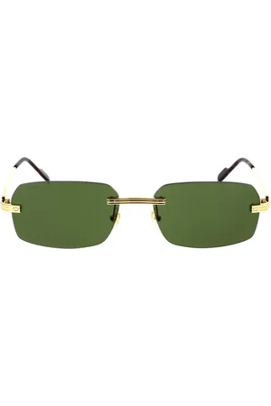 Cartier Tilbehør, unisex, Gul, 58 MM, Uld, Vintage Rektangulære Solbriller Ct0271S 002
