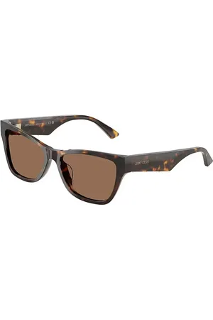 Jimmy Choo Tilbehør, Dame, Brun, 55 MM, Pudeformet solbriller til kvinder