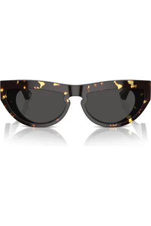 Burberry Tilbehør, Dame, Brun, 58 MM, Moderne mørke Havana solbriller med logo