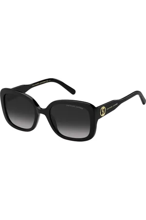 Marc Jacobs Tilbehør, Dame, Sort, 54 MM, Elegante Oversized Solbriller med Ikoniske Detaljer
