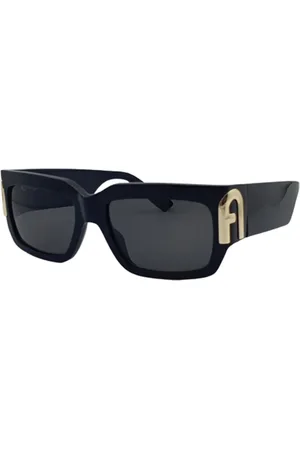 Furla Tilbehør, unisex, Sort, 55 MM, Uld, Stilfulde solbriller med grå linser