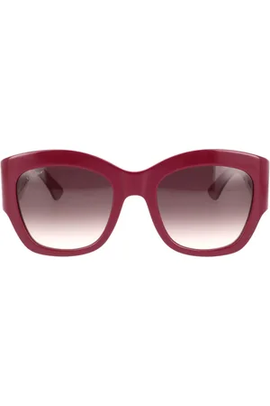 Cartier Tilbehør, Dame, Rød, 52 MM, Uld, Elegante Oversize Solbriller med Double C