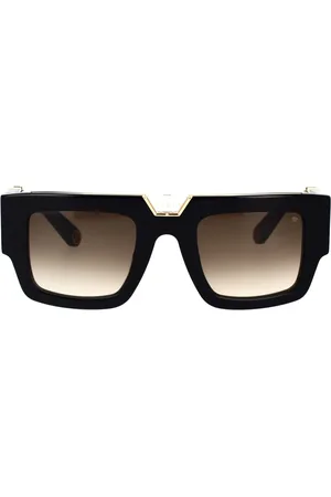 Philipp Plein Tilbehør, unisex, Sort, 50 MM, Luksus firkantede solbriller med unikt logodesign