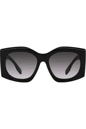 Burberry Tilbehør, unisex, Sort, 55 MM, Solbriller med ujævn form og store arme