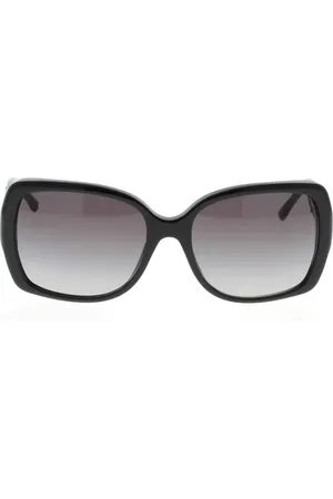 Burberry Tilbehør, Dame, Sort, 58 MM, Firkantede solbriller med teksturerede arme
