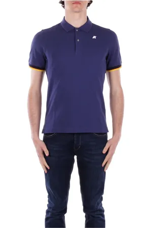 K-Way Top, Herre, Blå, 3XL, Bomuld, Blå Polo T-shirt med Frontlogo