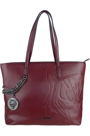 Philipp Plein Taske, Dame, Rød, ONE SIZE, Uld, Ecopelle Shoppingtaske med Dekorativ Kæde