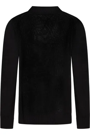 Jil Sander Top, Herre, Sort, XL, Bomuld, Sort Sweater med Ribbed Detaljer