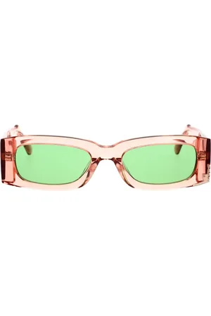 GCDS Tilbehør, unisex, Lyserød, 52 MM, Tyl, Urban Style Solbriller med Grønne Linser