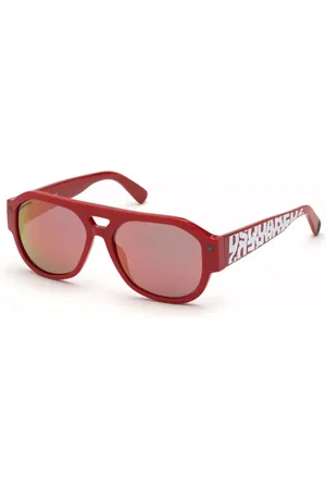 Dsquared2 Tilbehør, unisex, Rød, 56 MM, Røde spejlsolbriller Bryce model