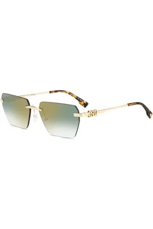 Dsquared2 Tilbehør, unisex, Gul, 58 MM, Moderne Grønne Linse Solbriller Glasant Stil