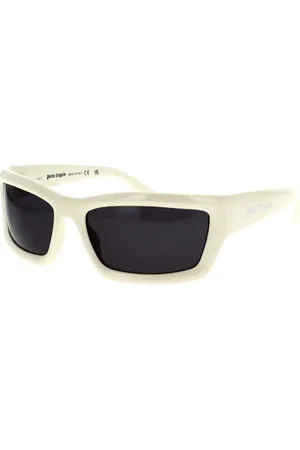 Palm Angels Tilbehør, unisex, Hvid, 62 MM, Firkantede solbriller med mørkegrå linser