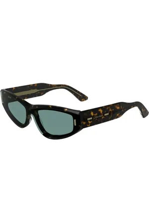 Calvin Klein Tilbehør, unisex, Brun, 54 MM, Cat-Eye solbriller i blank sort