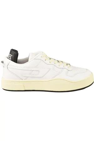 Diesel Sko, Herre, Hvid, 43 EU, Læder, Læder Sneakers med Gummisål