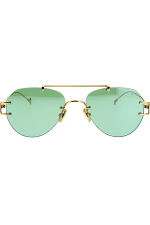 Eyepetizer Tilbehør, unisex, Gul, 55 MM, Uld, Uregelmæssige solbriller Grøn Guld Ramme