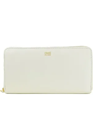 Roberto Cavalli Tilbehør, Dame, Hvid, ONE SIZE, Læder, Elegant hvidt læderpung
