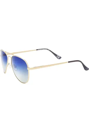 Polar Tilbehør, unisex, Gul, 60 MM, Uld, Guld Stel Blå Linse Solbriller