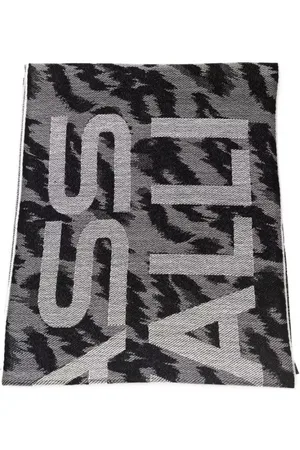 Roberto Cavalli Tilbehør, Herre, Flerfarvet, ONE SIZE, Uld, Animalier Fantasy Tørklæde