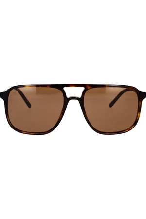 Dolce & Gabbana Tilbehør, unisex, Brun, 58 MM, Uld, Stilfulde Pilot solbriller i Havana
