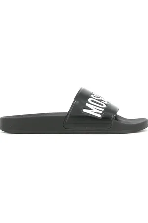 Moschino Sko, Herre, Sort, 41 EU, Pool Slide Sko til Sommeren
