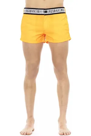 Bikkembergs Badetøj, Herre, Gul, L, Luksus Orange Swim Shorts med Brandingband
