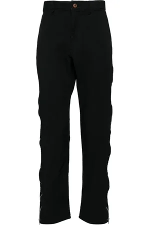 Comme des Garçons Bukser, Herre, Sort, S, Polyester, Tapered Zip-Up Unisex Bukser
