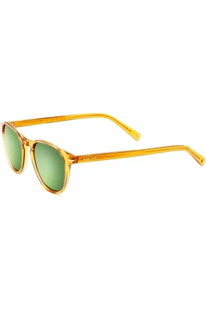 Polar Tilbehør, unisex, Gul, 49 MM, Uld, Guld solbriller med grønne linser
