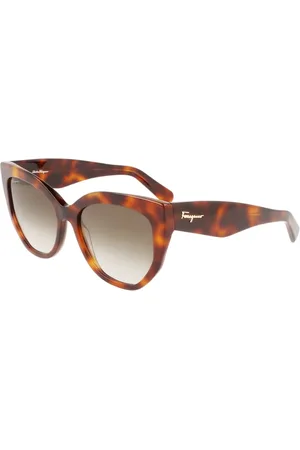 Salvatore Ferragamo Tilbehør, unisex, Flerfarvet, 56 MM, Brun Havana Solbriller Sf1061S Model