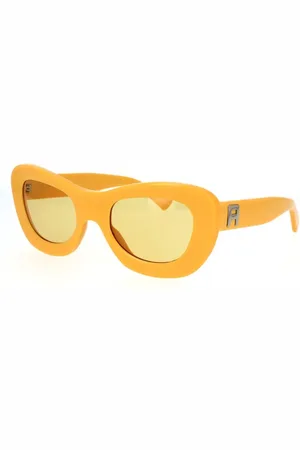 AMBUSH Tilbehør, unisex, Gul, 54 MM, Butterflyformet Gul Solbriller Modigt Stil