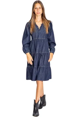 Moschino Kjole, Dame, Blå, S, Denim, Elegant mørkeblå denimkjole
