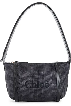 Chloé Taske, Dame, Sort, ONE SIZE, Uld, Sort Flettet Raffia Skuldertaske