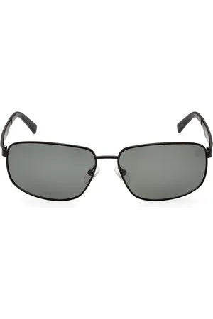 Timberland Tilbehør, unisex, Sort, 62 MM, Rektangulære polariserede solbriller grøn linse