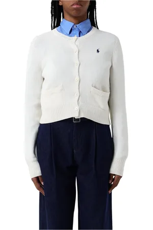 Ralph Lauren Strik, Dame, Hvid, L, Uld, Stilfuld Cardigan til et trendy look