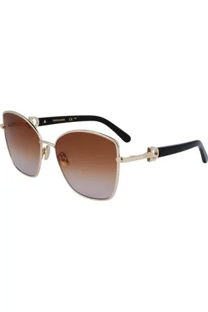 Salvatore Ferragamo Tilbehør, unisex, Gul, 60 MM, Uld, Stilfulde solbriller med gul ramme