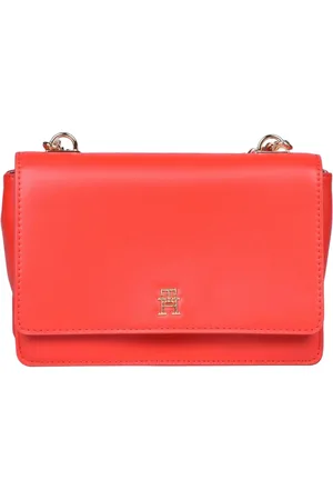Tommy Hilfiger Taske, Dame, Rød, ONE SIZE, Uld, Elegant Crossover Taske med Skulderrem
