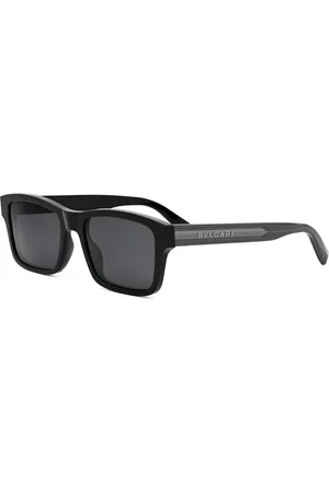 Bvlgari Tilbehør, unisex, Sort, 55 MM, Polariserede Rektangulære Solbriller Tubogas Stil