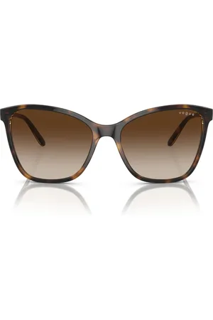vogue Tilbehør, Dame, Brun, 56 MM, Nylon, Brun Oversized Solbriller med Gradient Linser