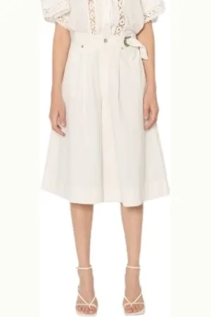 Berenice Nederdel, Dame, Hvid, XS, Bomuld, Culotte Piperet Nederdel
