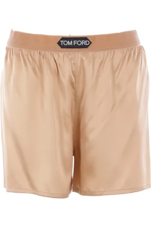 Tom Ford Shorts, Dame, , S, Satin, Silk Stretch Shorts med Velvet Taljebånd