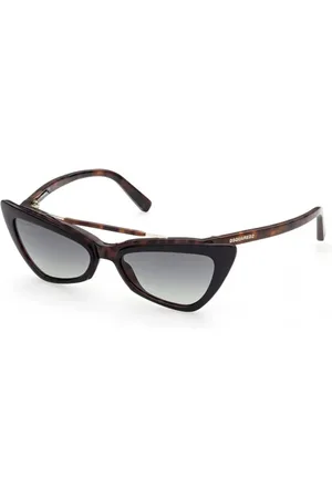 Dsquared2 Tilbehør, unisex, Brun, 55 MM, Vintage Delia Solbriller Grøn Havana